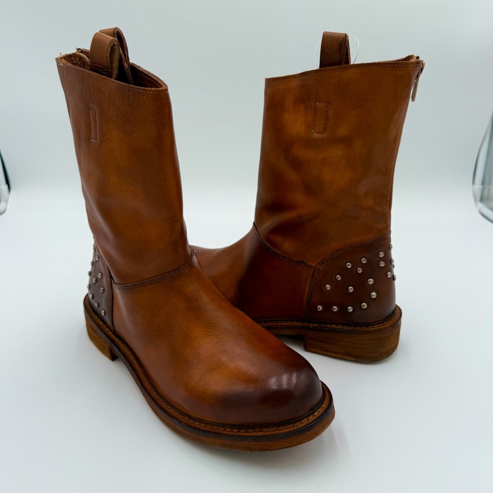 Vintage Foundry Co. Studded Stacy Rhinestone Heeled Ankle Boots Booties 6.5 NWOT